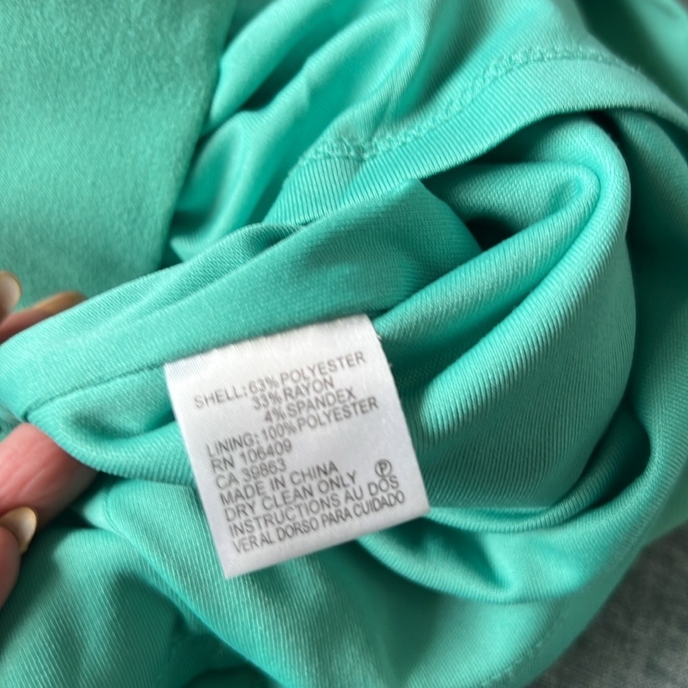 TAHARI Tailored Fit Midi Knee Length Dress in Seaglass Green |10 P - Picture 7 of 7